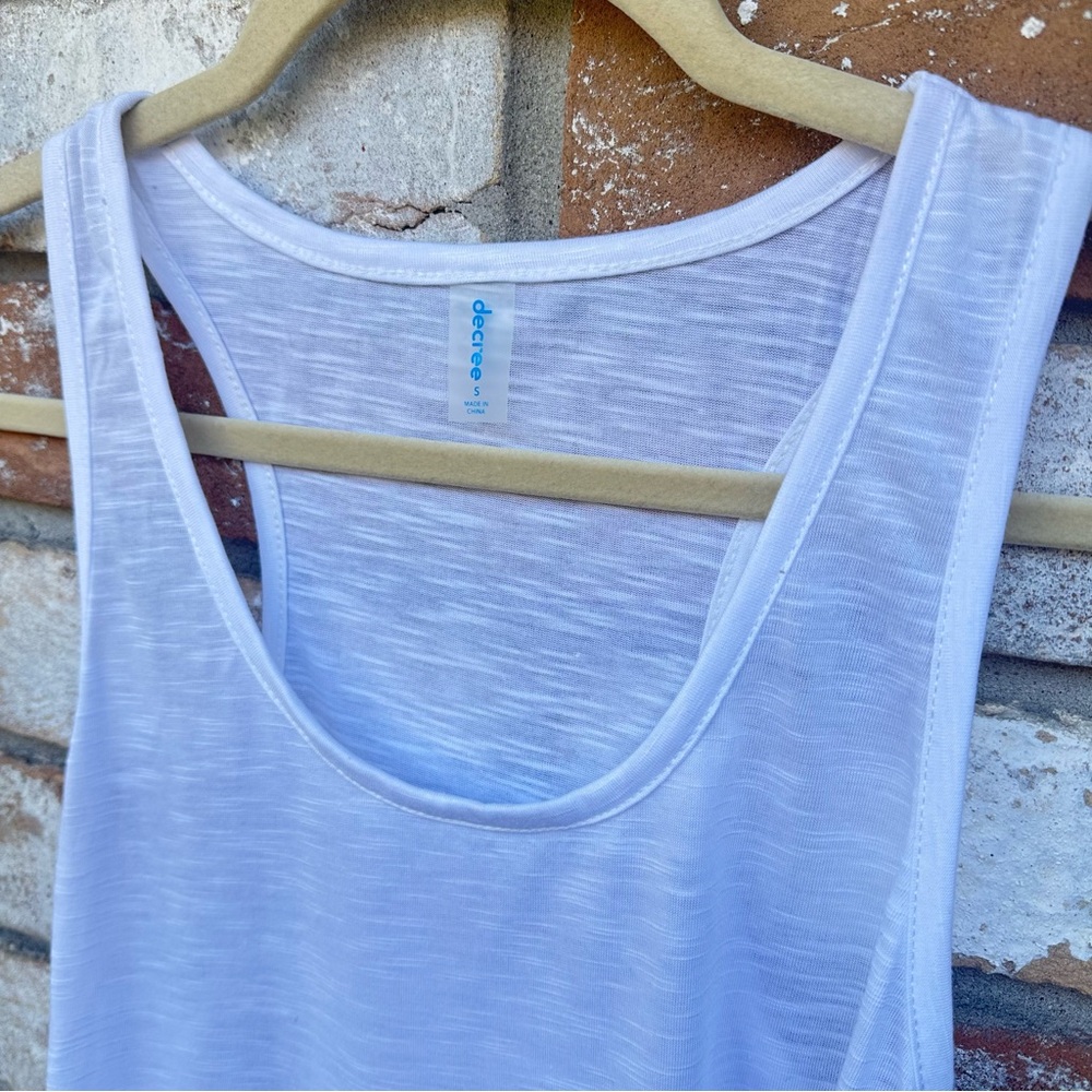 Decree White Razor Back Tank Top - Picture 2 of 10